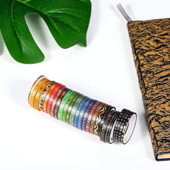 26 Rolls Washi Tape Multicolor Metallic Crafts Scrapbook Junk Journal Gift Wrap - Picture 7 of 14